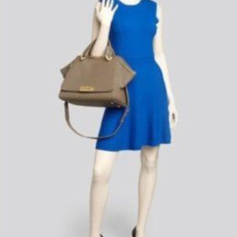 Zac Posen Eartha Luxury Satchel Bag, Taupe - Picture 2 of 15